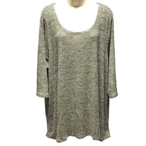 Catherines Plus Size 2X Loose Knit Tunic Top With Scoop Neckline 3/4 Sleeves - Picture 1 of 8